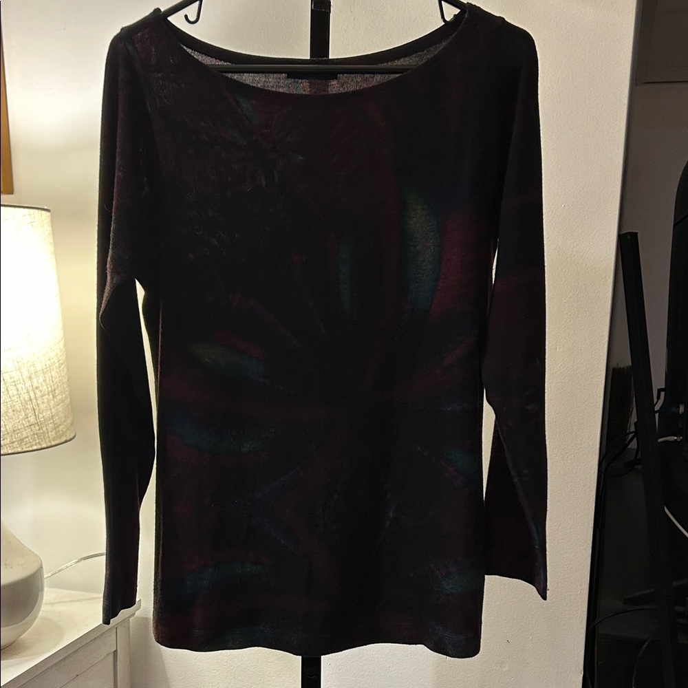 Chic Black Multicolor Long Sleeve Top